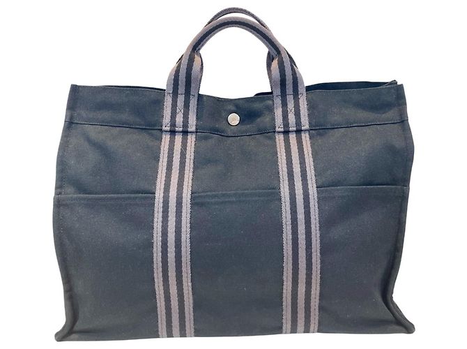 Hermès Borsa Hermes Fourre-Tout MM Marrone Nero - vista 2