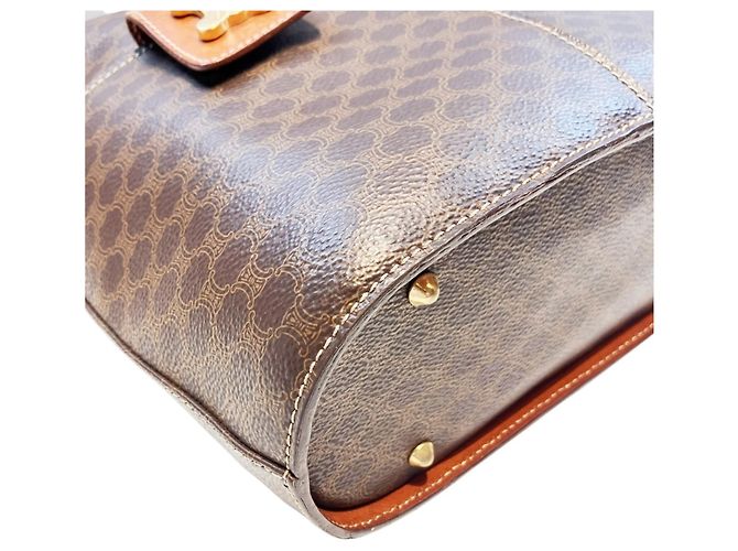 Céline Celine Brown Leather and PVC Tote Bag - view 5
