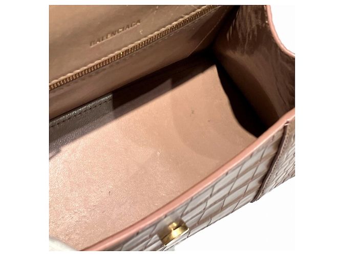 Borsa a mano piccola Hourglass Top Handle Balenciaga Beige - vista 6
