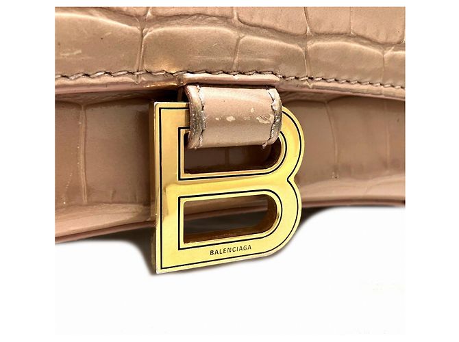 Borsa a mano piccola Hourglass Top Handle Balenciaga Beige - vista 8