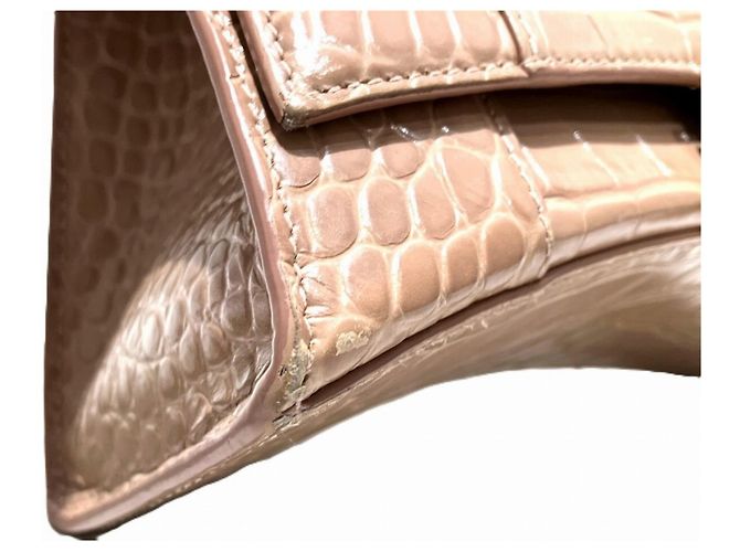 Borsa a mano piccola Hourglass Top Handle Balenciaga Beige - vista 9