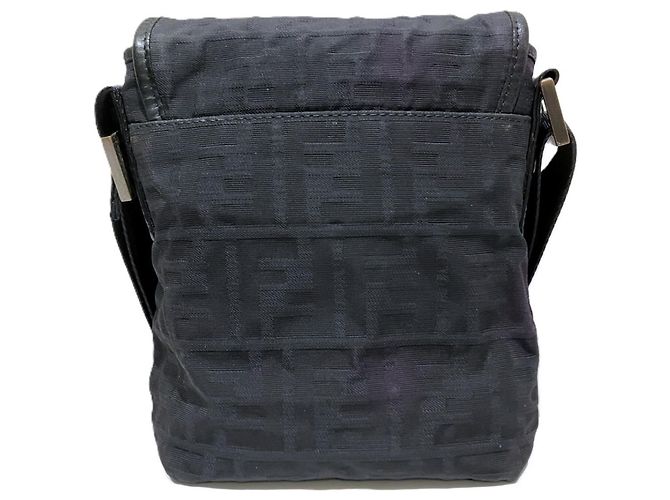 Borsa a Spalla Fendi Zucca Canvas Nero - vista 2