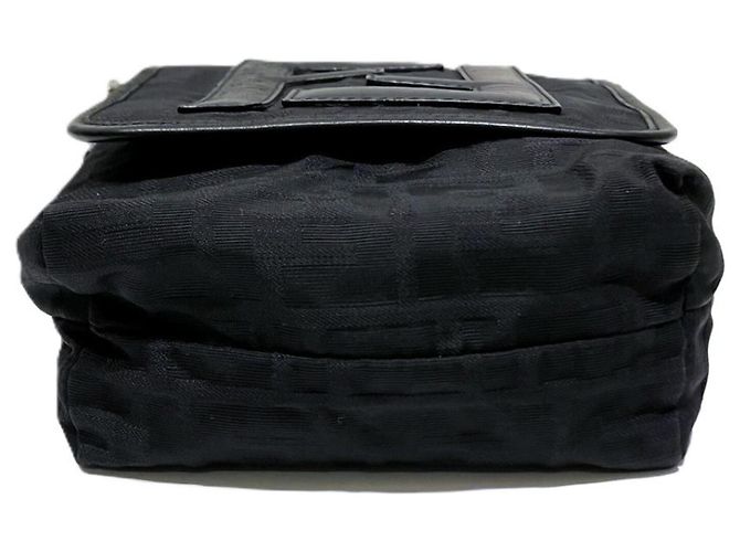 Borsa a Spalla Fendi Zucca Canvas Nero - vista 3