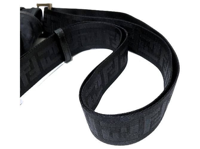 Borsa a Spalla Fendi Zucca Canvas Nero - vista 6