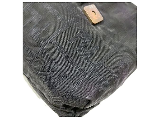 Borsa a Spalla Fendi Zucca Canvas Nero - vista 7