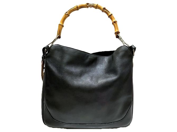 Bamboo Borsa a tracolla in pelle Gucci Nero - vista 2