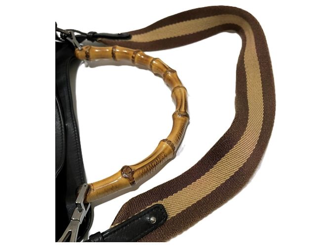 Bamboo Borsa a tracolla in pelle Gucci Nero - vista 6
