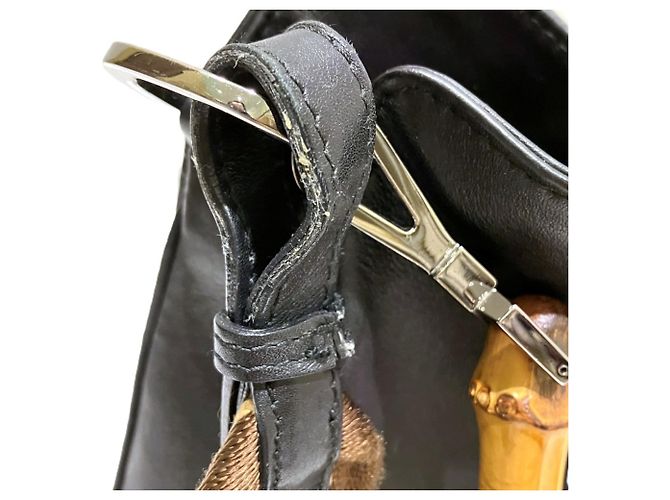 Bamboo Borsa a tracolla in pelle Gucci Nero - vista 9