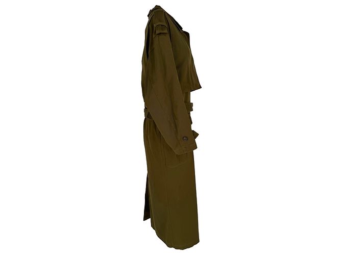 Abrigo trench Tadao de Isabel Marant en algodón caqui Verde - vista 3