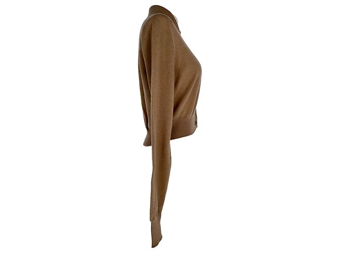 Sportmax Cardigan mit Kragen aus Wolle in Tan Braun Beige - Ansicht 2