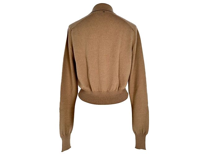 Sportmax Cardigan mit Kragen aus Wolle in Tan Braun Beige - Ansicht 3