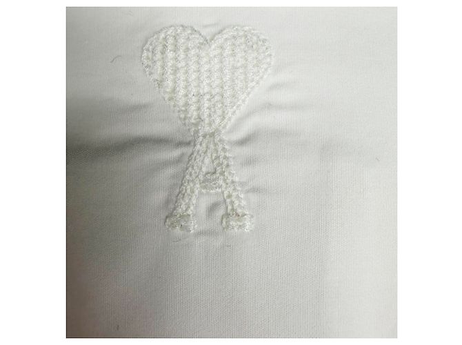 Camisa de popelina AMI Paris Ami de Coeur bordada en algodón blanco Crudo - vista 10