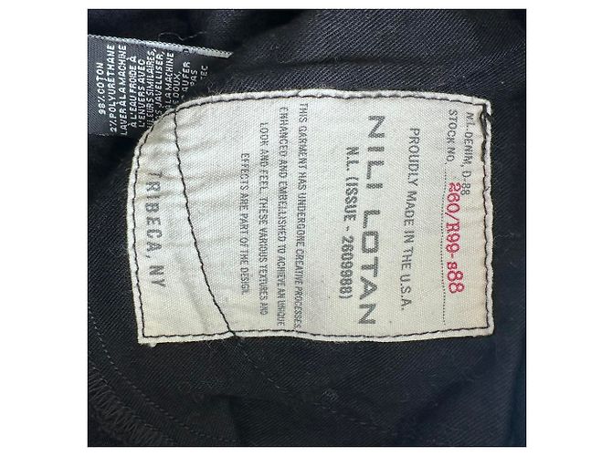 Jeans de corte recto Nili Lotan en algodón negro - vista 7