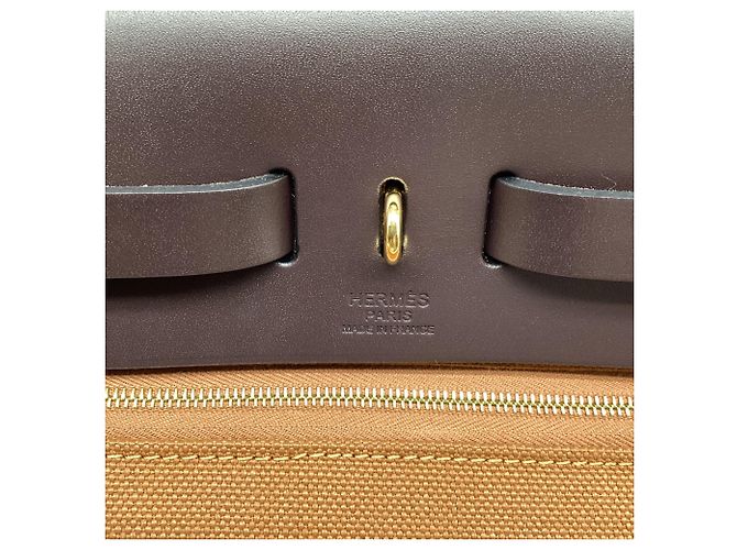 Bolso Hermès Herbag Zip 31 Pocket en lona marrón Impresión de pitón - vista 14