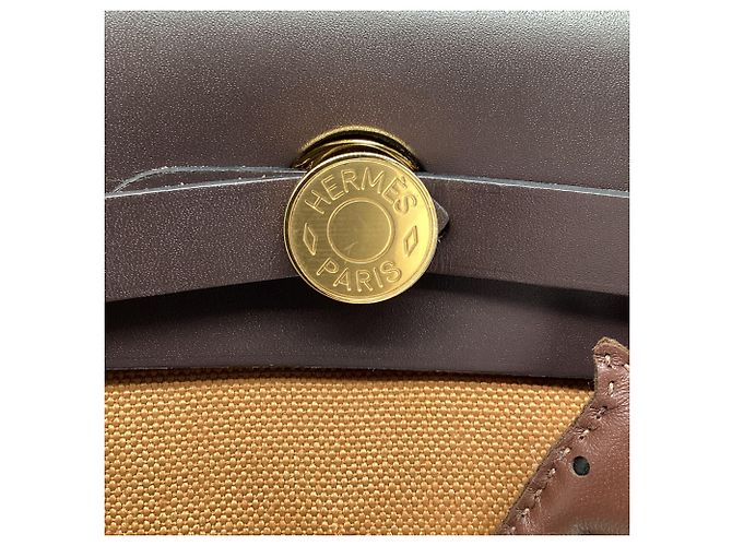 Bolso Hermès Herbag Zip 31 Pocket en lona marrón Impresión de pitón - vista 17