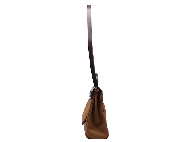 Bolso Hermès Herbag Zip 31 Pocket en lona marrón Impresión de pitón - vista 18