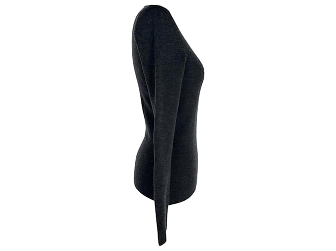 Michael Kors Rundhals-Strickpullover aus grauem Kaschmir - Ansicht 2