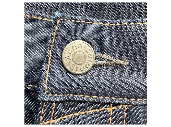 Jeans a gamba dritta Acne Studios in cotone blu scuro - vista 3