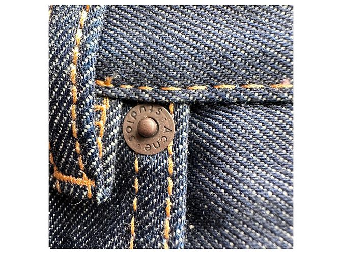 Jeans a gamba dritta Acne Studios in cotone blu scuro - vista 4