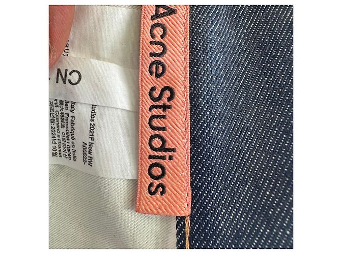 Jeans a gamba dritta Acne Studios in cotone blu scuro - vista 7