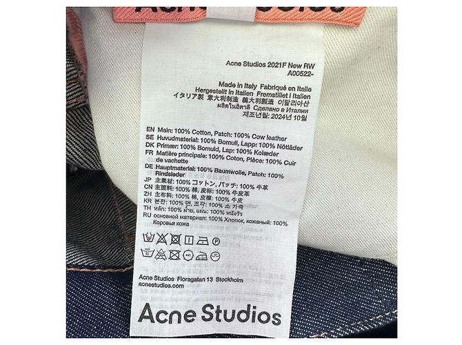 Jeans a gamba dritta Acne Studios in cotone blu scuro - vista 9