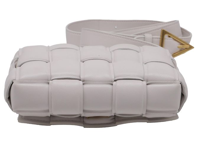 Borsa a tracolla Padded Cassette in pelle bianca Bottega Veneta Bianco - vista 5