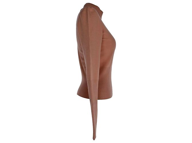 Suéter de gola alta Alaïa em lã rosa - vista 2