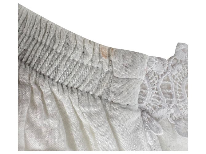 Autre Marque Minifalda de encaje Charo Ruiz en algodón blanco ecru Crudo - vista 4