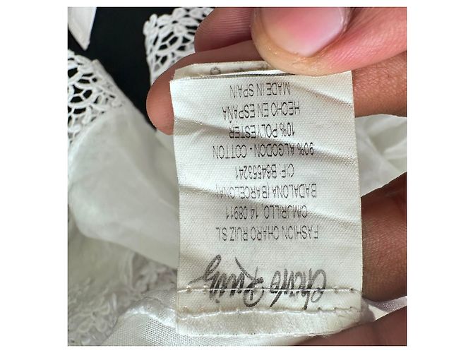 Autre Marque Minifalda de encaje Charo Ruiz en algodón blanco ecru Crudo - vista 6