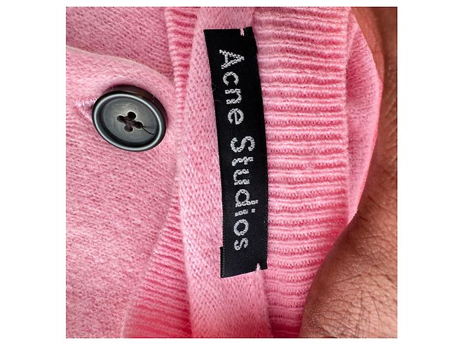 Cardigan Acne Studios en laine rose - vue 5