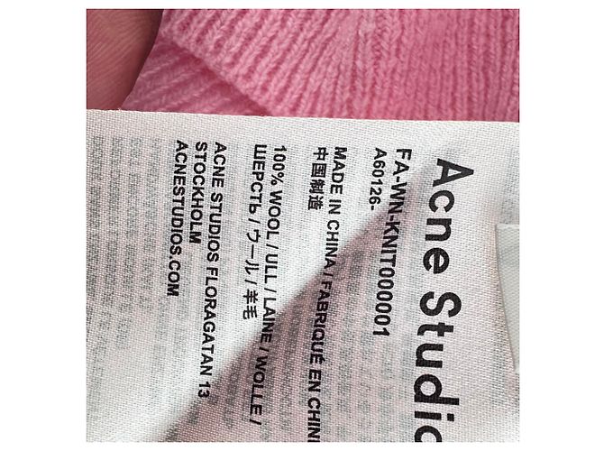 Cardigan Acne Studios en laine rose - vue 7