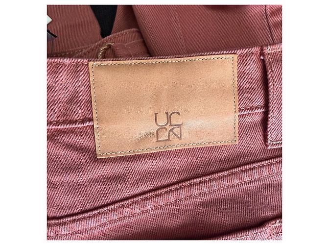 Jeans de pierna recta Agatha de Ulla Johnson en algodón rojo Roja Burdeos - vista 11