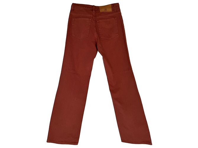 Jeans de pierna recta Agatha de Ulla Johnson en algodón rojo Roja Burdeos - vista 2