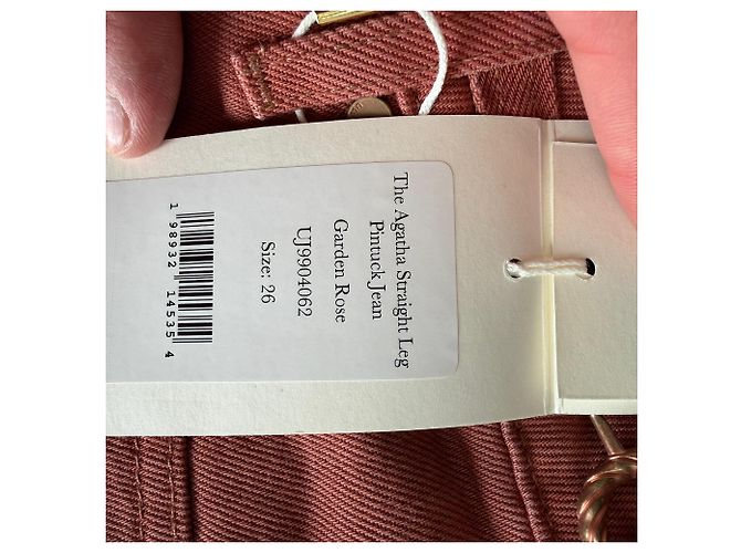 Jeans de pierna recta Agatha de Ulla Johnson en algodón rojo Roja Burdeos - vista 6