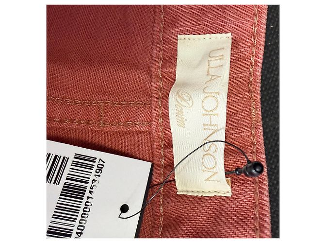 Jeans de pierna recta Agatha de Ulla Johnson en algodón rojo Roja Burdeos - vista 9