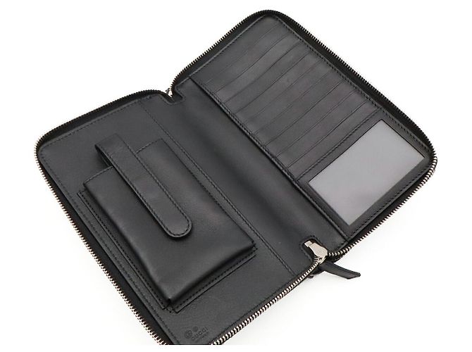 Gucci Microguccissima Leder Langgeldbörse Schwarz - Ansicht 6