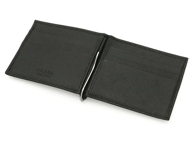 Portafoglio con clip in pelle Prada Nero - vista 4