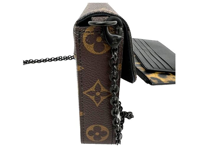 Borsa a tracolla Louis Vuitton Leopard Felicie Marrone - vista 8