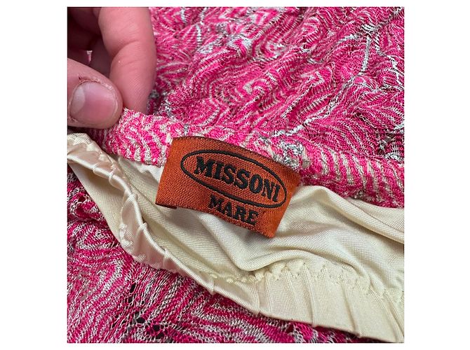 Monos sin mangas estampados Missoni en rayón rosa - vista 3