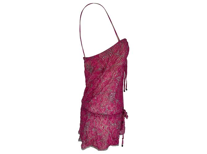 Monos sin mangas estampados Missoni en rayón rosa - vista 4