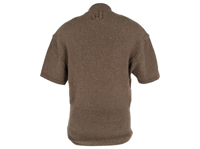 Jacquemus Castagna Rollkragen-Kurzarmpullover aus brauner Merinowolle Rot - Ansicht 2