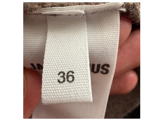 Jacquemus Castagna Rollkragen-Kurzarmpullover aus brauner Merinowolle Rot - Ansicht 7