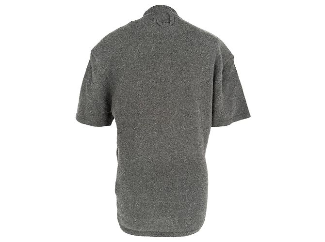 Jacquemus Castagna Rollkragenpullover mit kurzen Ärmeln aus grauer Merinowolle - Ansicht 2