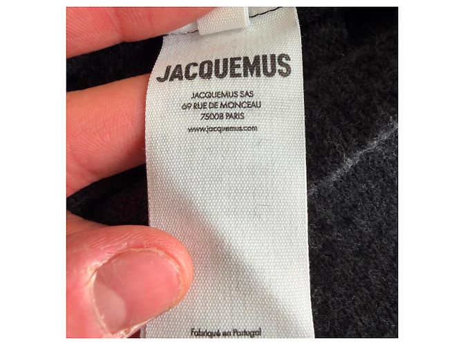 Jacquemus Castagna Rollkragenpullover mit kurzen Ärmeln aus grauer Merinowolle - Ansicht 6