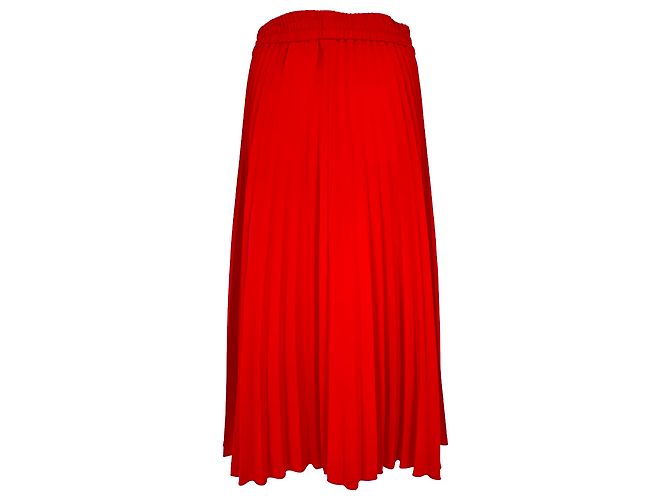 Valentino Garavani Falda midi plisada con cordón de ajuste Red Valentino en acetato rojo Roja - vista 2