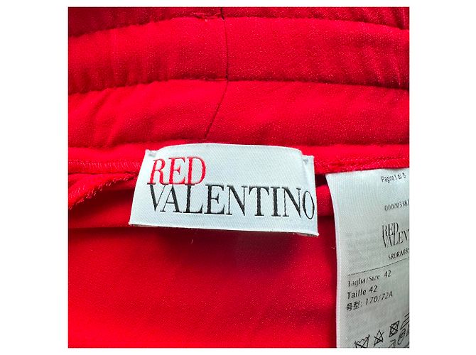Valentino Garavani Falda midi plisada con cordón de ajuste Red Valentino en acetato rojo Roja - vista 3