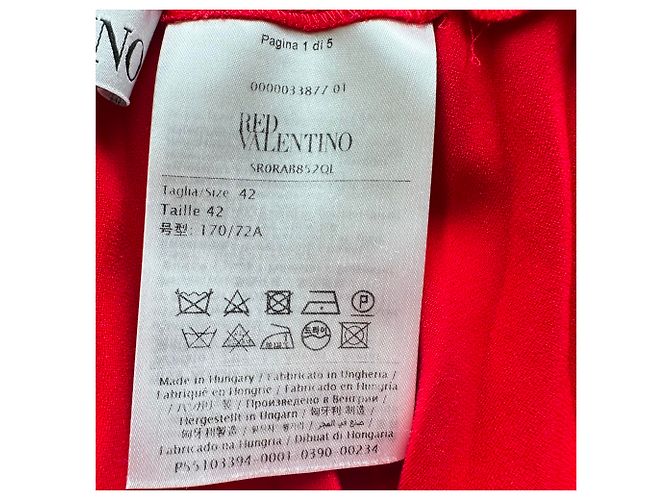 Valentino Garavani Falda midi plisada con cordón de ajuste Red Valentino en acetato rojo Roja - vista 4