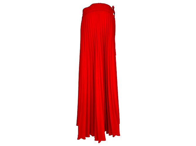 Valentino Garavani Falda midi plisada con cordón de ajuste Red Valentino en acetato rojo Roja - vista 6