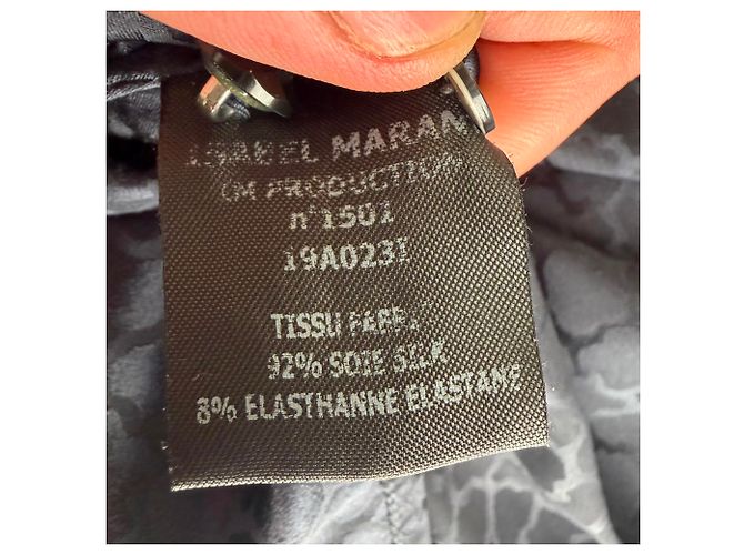 Camicetta Isabel Marant con stampa animalier in seta nera Nero - vista 5