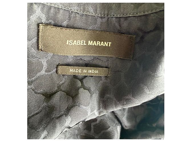 Camicetta Isabel Marant con stampa animalier in seta nera Nero - vista 8
